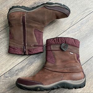 Womens Merrell Dewbrook Zip Waterproof Leather Burgundy Winter Boots sz 10